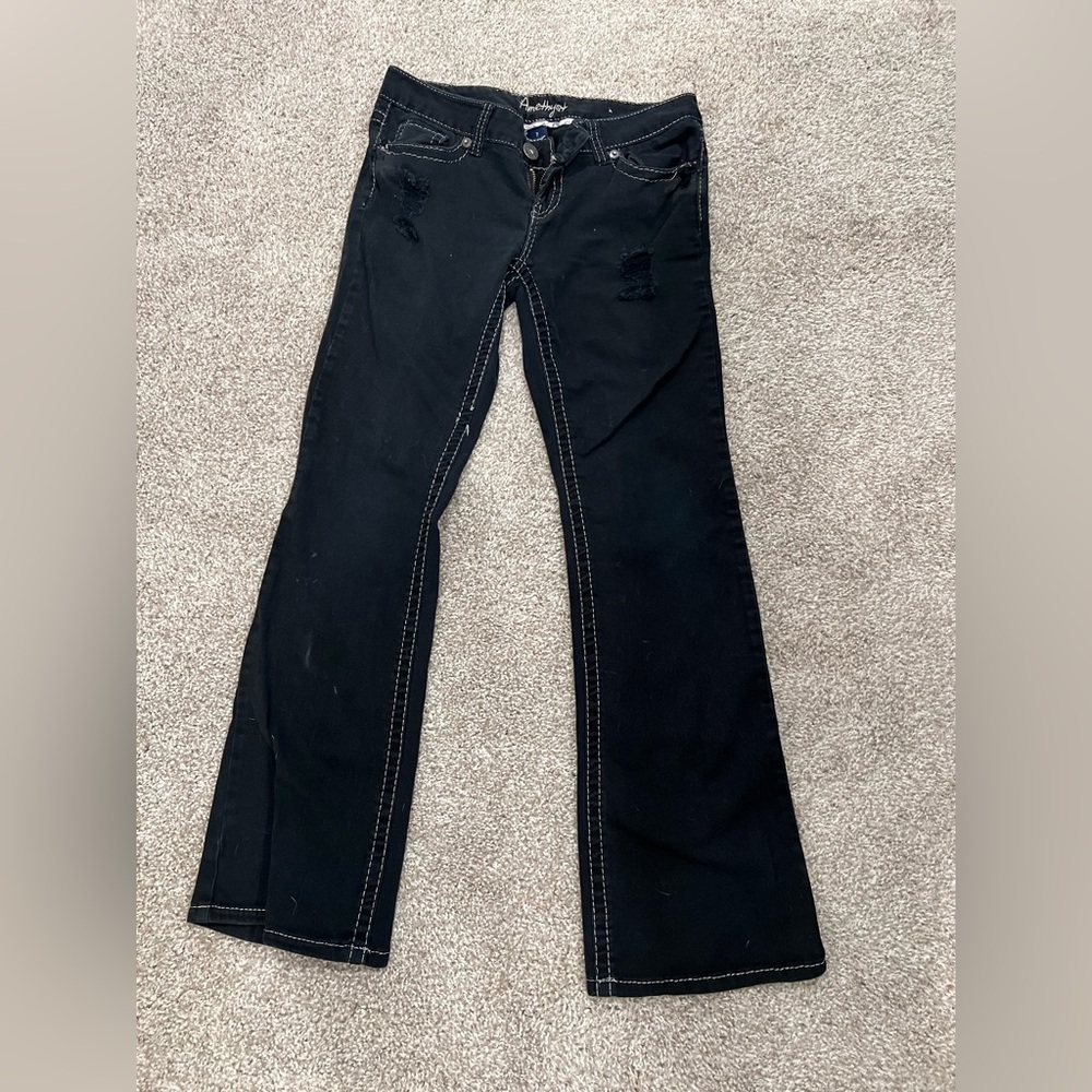 Amethyst Jeans Black Flare Wide Leg